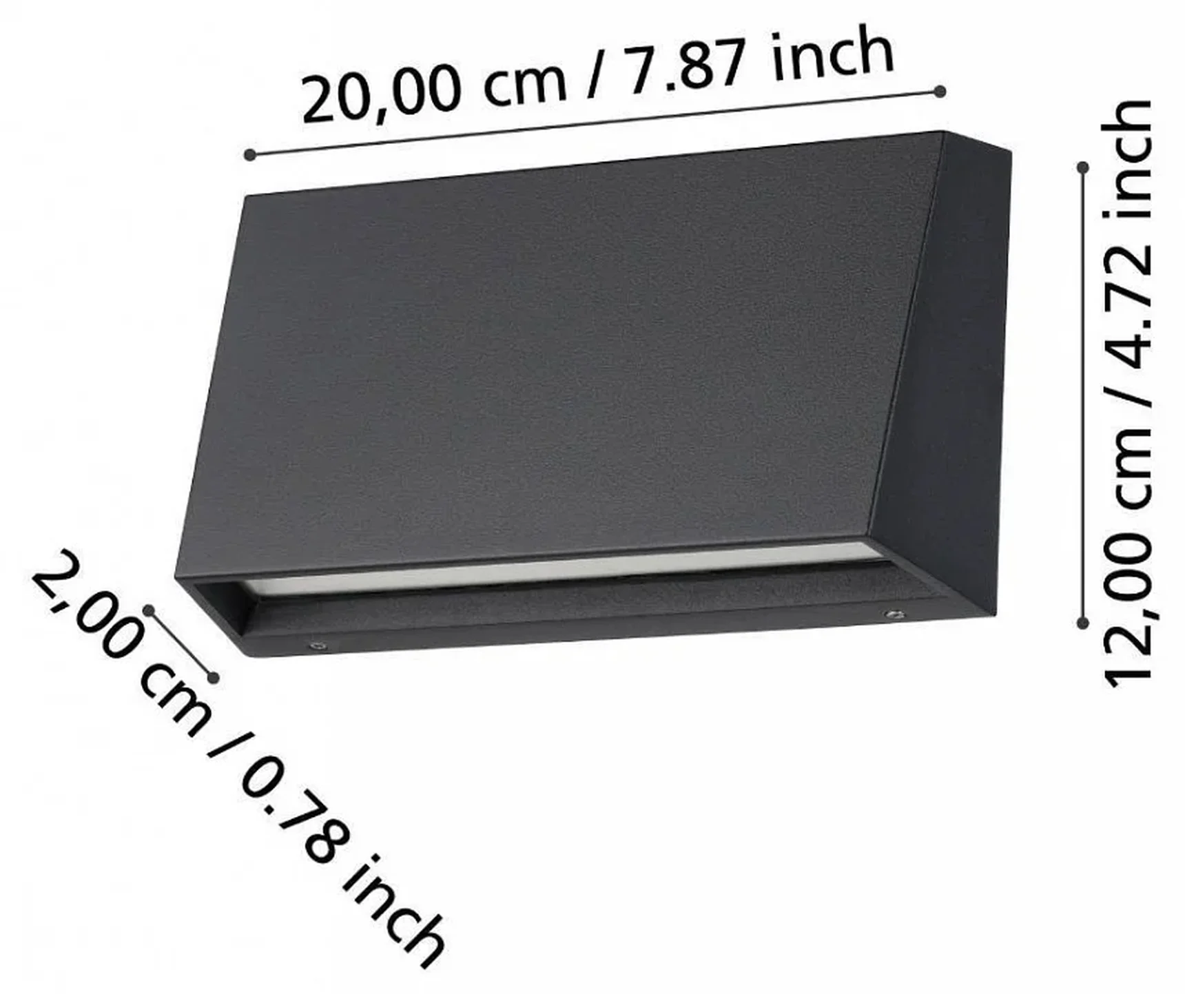 900887 Уличное бра SPONGANO, 1X9,5W (LED), 3000K, 4000K, 5000K, 6500K, 1100lm, IP65, H120, алюминий,
