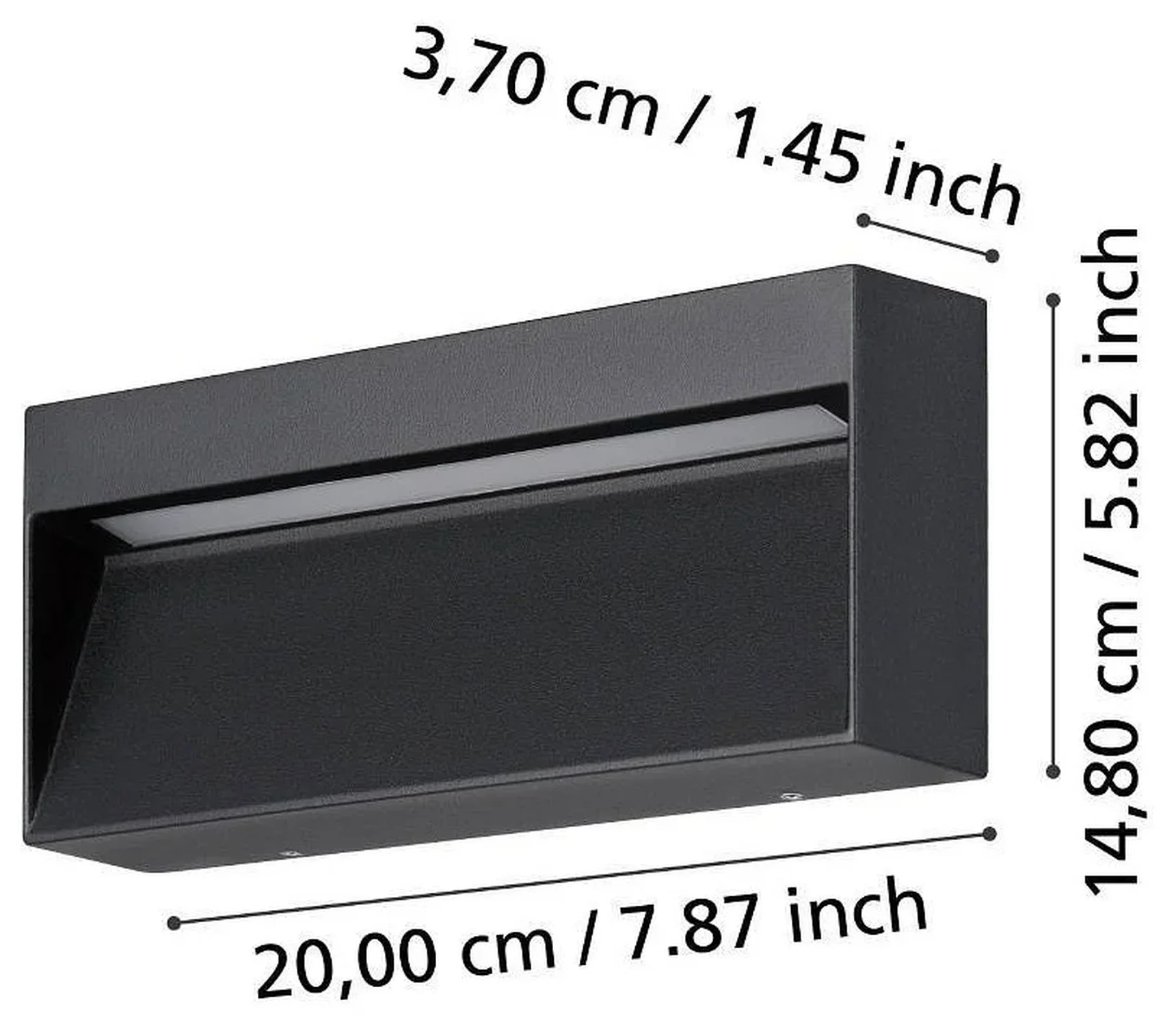 900891 Уличное бра MARUGGIO, 1X4,8W (LED), 3000K, 4000K, 5000K, 6500K, 520lm, IP65, H90, алюминий, ч