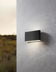 901026 Уличное бра GRUTTI, 2X6W (LED), 3000K, 4000K, 6500K, 850lm, IP65, L175, H90, A50, алюминий, антрацитовый/пластик полупрозрачный