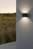 901064 Уличное бра CALPINO 3, 2X2,8W (LED), 3000K, 840lm, IP54, L100, H100, A100, литой алюминий, чёрный/прозрачное стекло