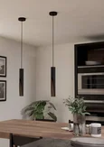 901732 Подвесной светильник BARBOTTO, 1X4,5W(GU10-LED), H1100, 345lm, сталь, дерево, черный, коричневый
