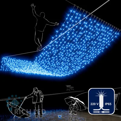 Светодиодный занавес, 74 Ватт, IP54, 200x600, провод Белый, RL-C2*6F-CW/B