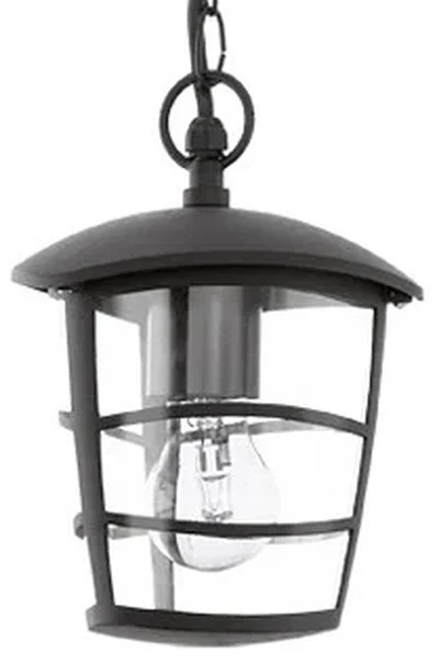 Уличный светильник подвесной ALORIA, 1х60W (E27), H685, алюминий, черный/пластик прозрачный