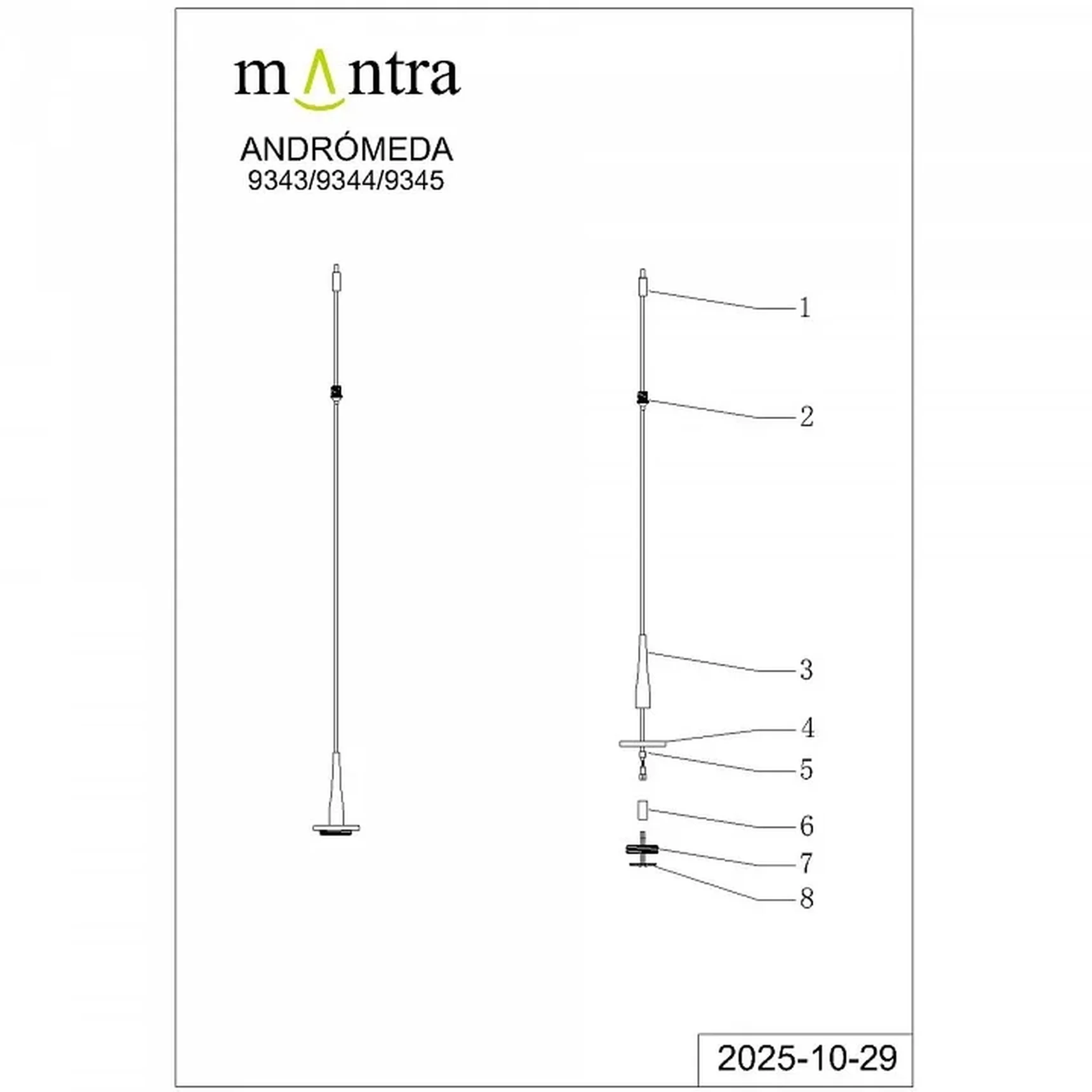Подвесной светильник Mantra Andromeda 9345