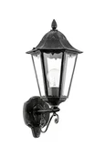 Уличный светильник настенный NAVEDO, 1х60W (E27), H475, литой алюм., черный, серебр. патина/cтекло
