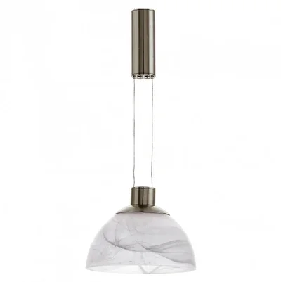 Светодиодный Подвесной светильник MONTEFIO с регулир. высотой, 1х6W (LED), H880-1300, никель/алебастр