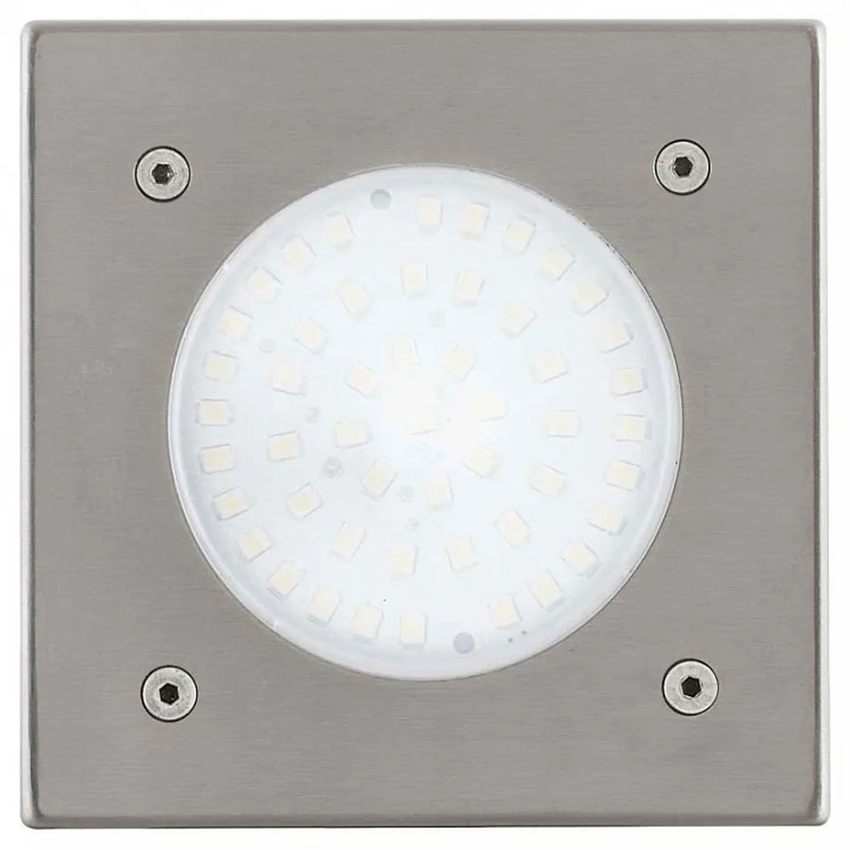 Уличный светодиодный светильник встраиваемый LAMEDO, 1х2,5W (LED), 100х100, IP67, нерж. сталь/стекло