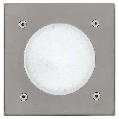 Уличный светодиодный светильник встраиваемый LAMEDO, 1х2,5W (LED), 100х100, IP67, нерж. сталь/стекло