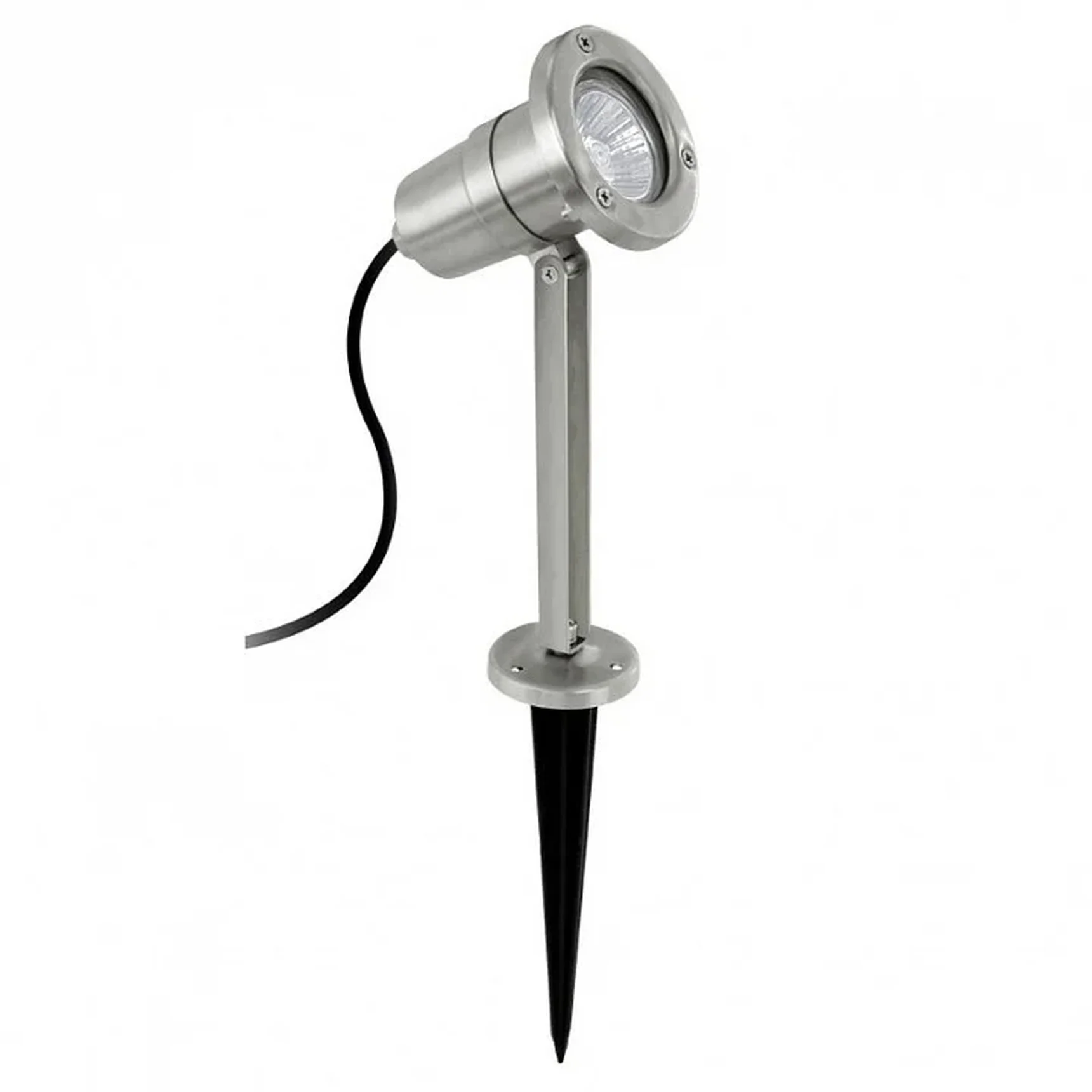 Ландшафтный светодиодный спот NEMA на колышке с кабелем и штекером, 1х5W (GU10), IP54, H240, нерж. сталь