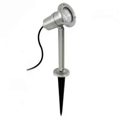 Ландшафтный светодиодный спот NEMA на колышке с кабелем и штекером, 1х5W (GU10), IP54, H240, нерж. сталь