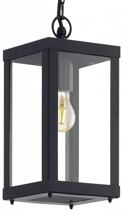 Уличный подвес ALAMONTE, 1х60W (E27), H1285, гальван. сталь, черный/стекло