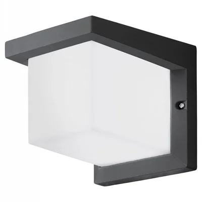 Уличный светодиодный настенный светильник DESELLA 1, 10W(LED), IP54, 160х160, A190, литой алюминий, антрацит/пластик, белый