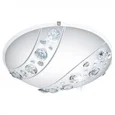 Светодиод. настенно-потол. светильник NERINI, 16W(LED), ?315, сталь, белый/стекло, хрусталь, белый, черн., прозрач.