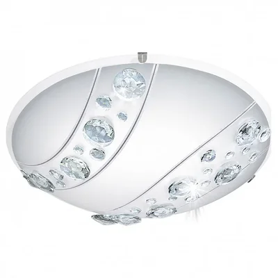 Светодиод. настенно-потол. светильник NERINI, 16W(LED), ?315, сталь, белый/стекло, хрусталь, белый, черн., прозрач.