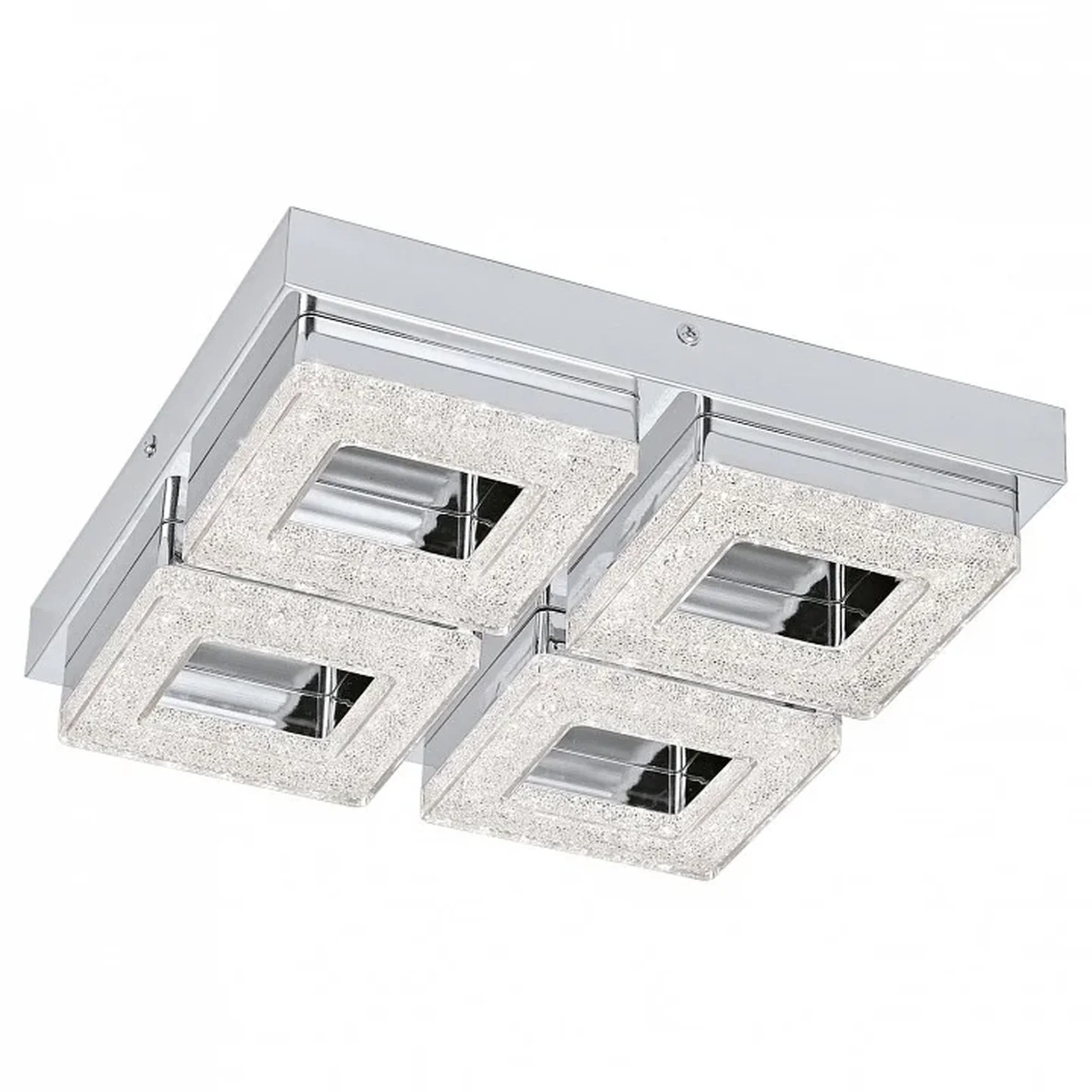 Светодиод. настенно-потол. светильник FRADELO, 4х4W (LED), 280х280, сталь, хром/пластик с кристал., хром, прозрач.