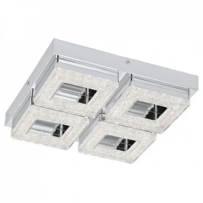 Светодиод. настенно-потол. светильник FRADELO, 4х4W (LED), 280х280, сталь, хром/пластик с кристал., хром, прозрач.