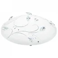 Светодиод. настенно-потол. светильник SORRENTA 1, 16W(LED), ?315, сталь, белый/стекло, хрусталь, белый, прозрач.