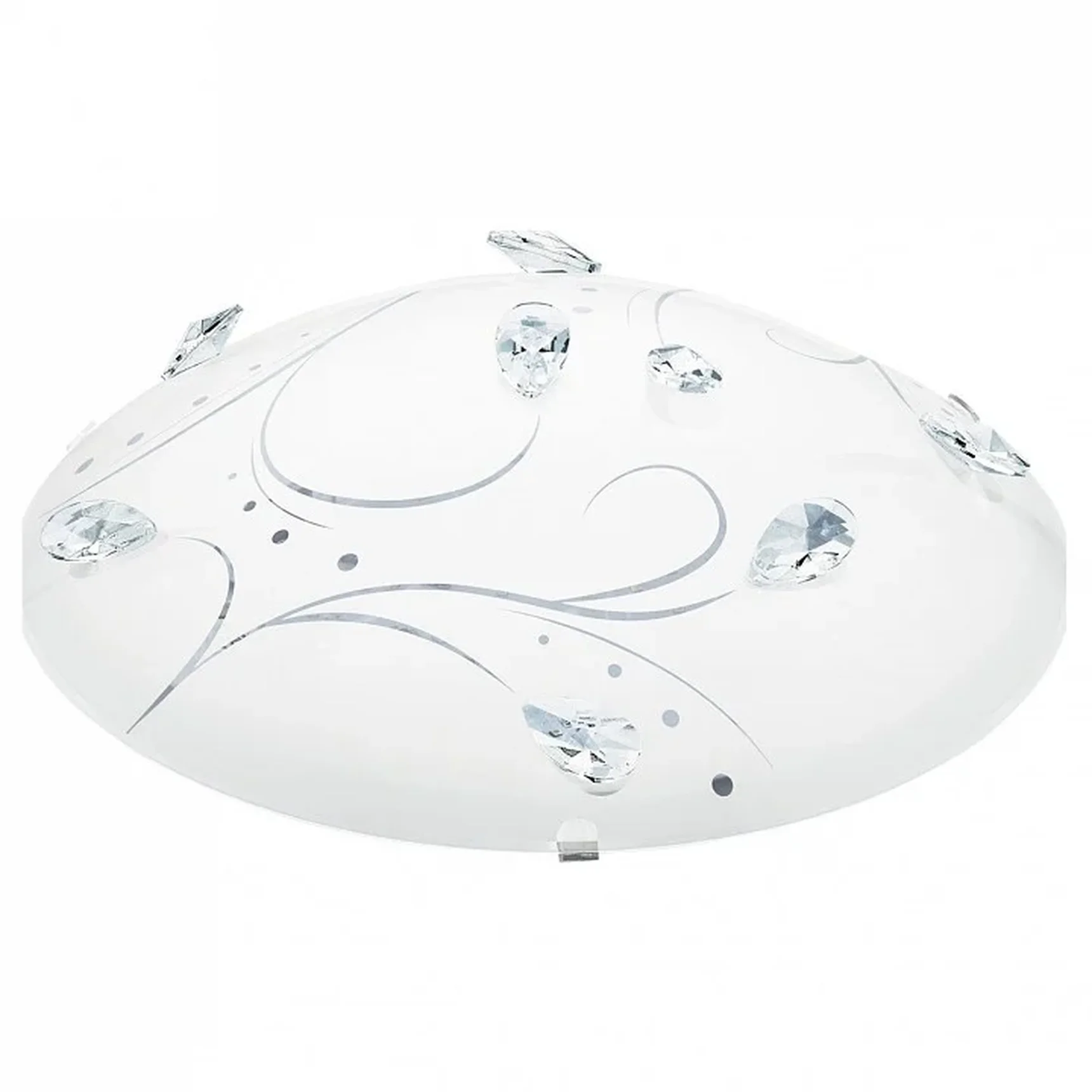 Светодиод. настенно-потол. светильник SORRENTA 1, 16W(LED), ?315, сталь, белый/стекло, хрусталь, белый, прозрач.