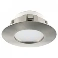 Светодиодный встраиваемый светильник PINEDA, 1х6W(LED), d78, IP44, пластик, никель матовый