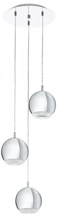 Светодиодный подвесной светильник CONESSA, 3х3,3W(GU10), ?290, сталь, хром/пластик, прозрачный