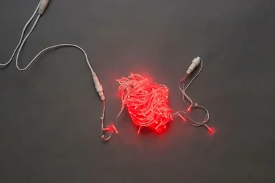 LED-PLS-100-10M-240V-R/C-W/O, красная / прозрачный провод , соединяемая, (без силового шнура)