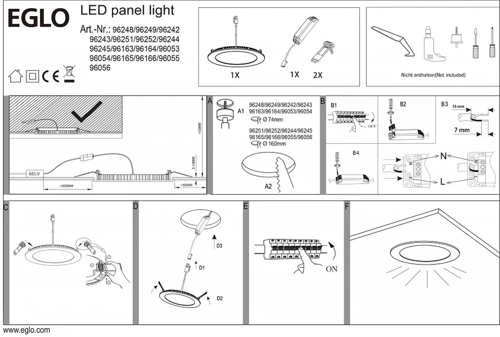 Светодиодный ультратонкая встраиваемая панель FUEVA 1, 11W (LED) 3000K, d170, IP44, хром