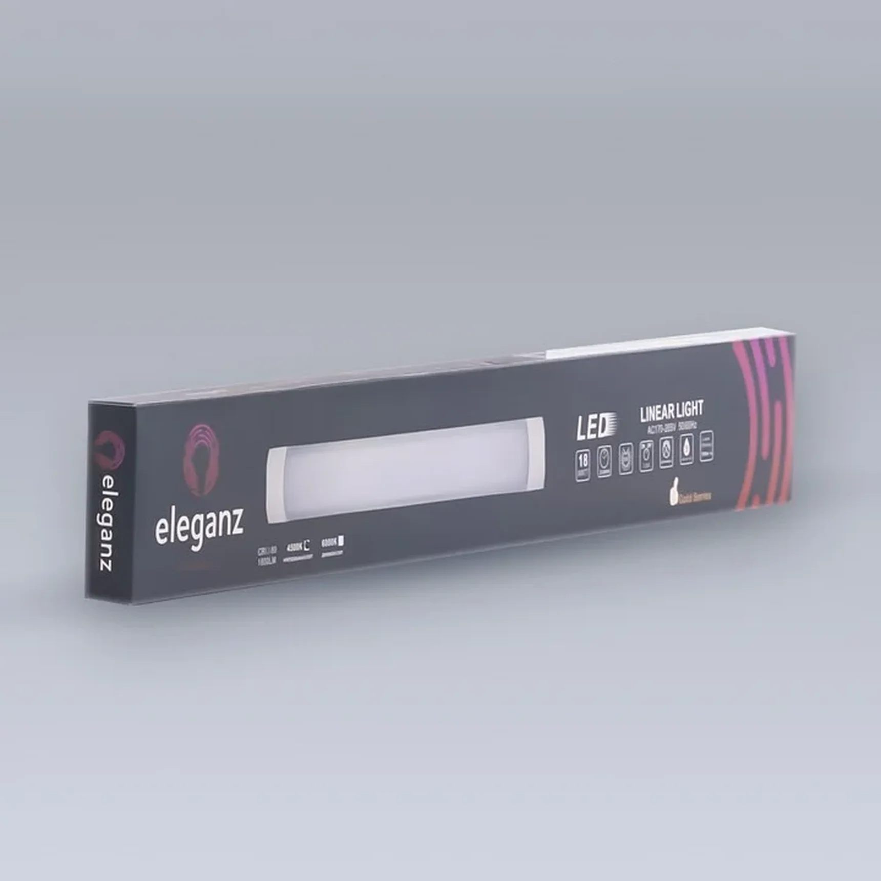 Линейная панель 18W нейтральная 4500К 600*75*25мм 220V IP40