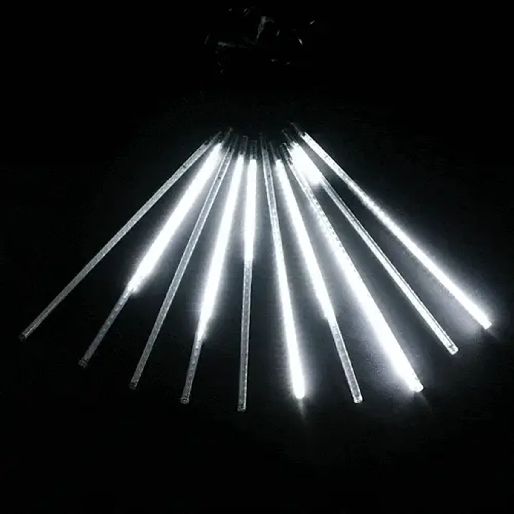 Гирлянда Тающие Сосульки 10шт по 80см, 24В, 720 Белых Светодиодов, Провод Черный ПВХ, IP55