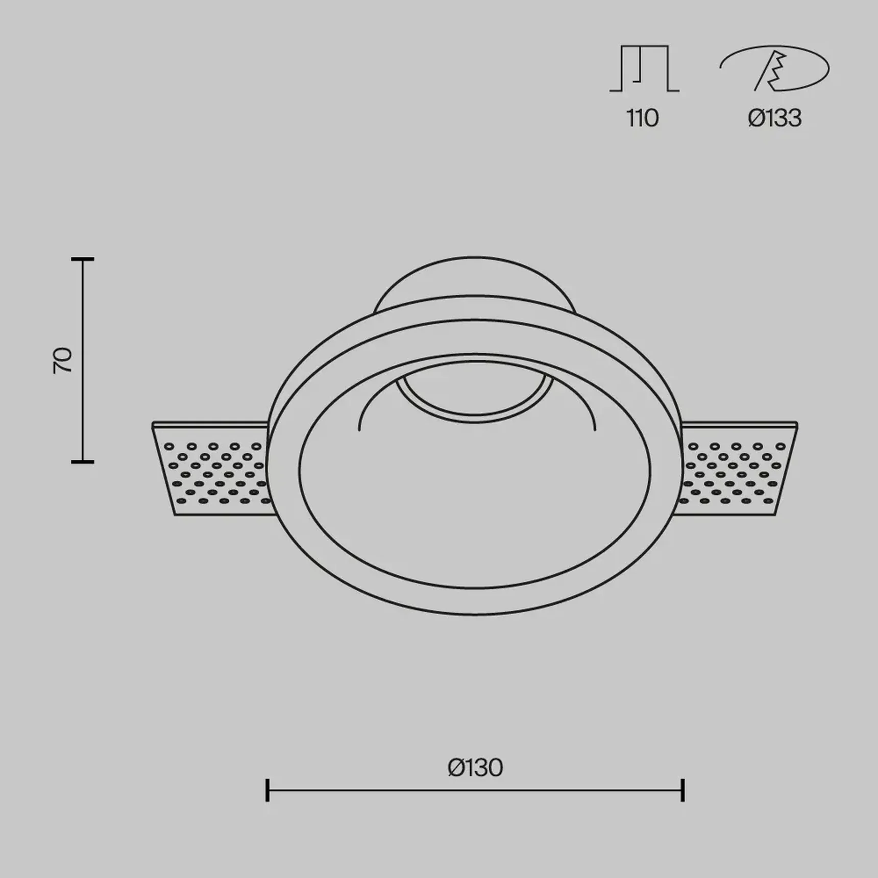 Встраиваемый светильник Gyps Modern GU10 10Вт, DL002-1-01-W