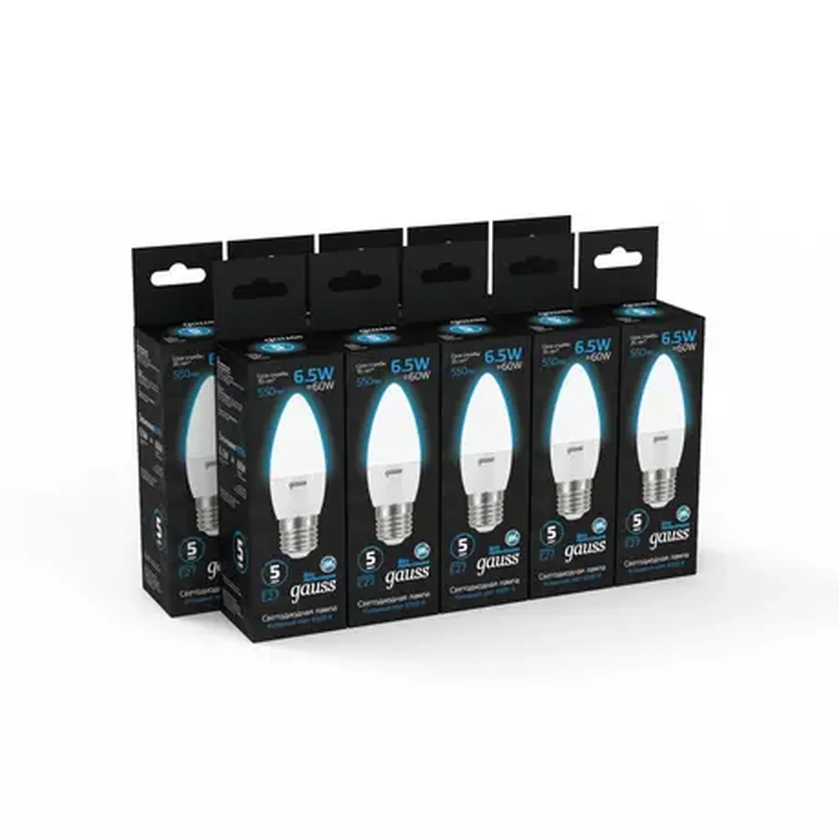 Лампа светодиодная Gauss E27 6.5W 6500K матовая 103102307