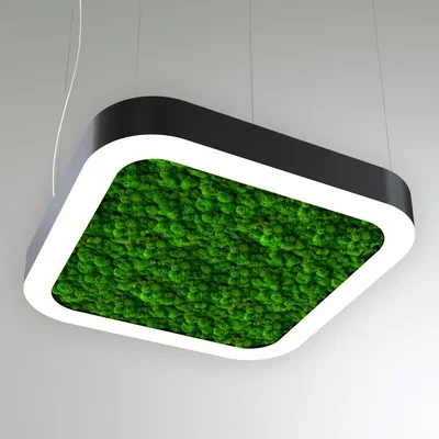 Светильник RVE-LBX-MOSS-BOX-SOFT-400 квадрат с закругленными углами со мхом 400x400x100мм