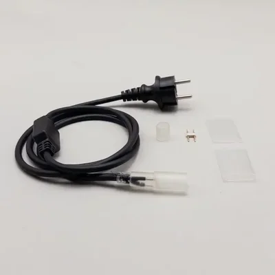 Установочный Комплект для Светодиодного Дюралайта 220V Ø13 мм, Черный