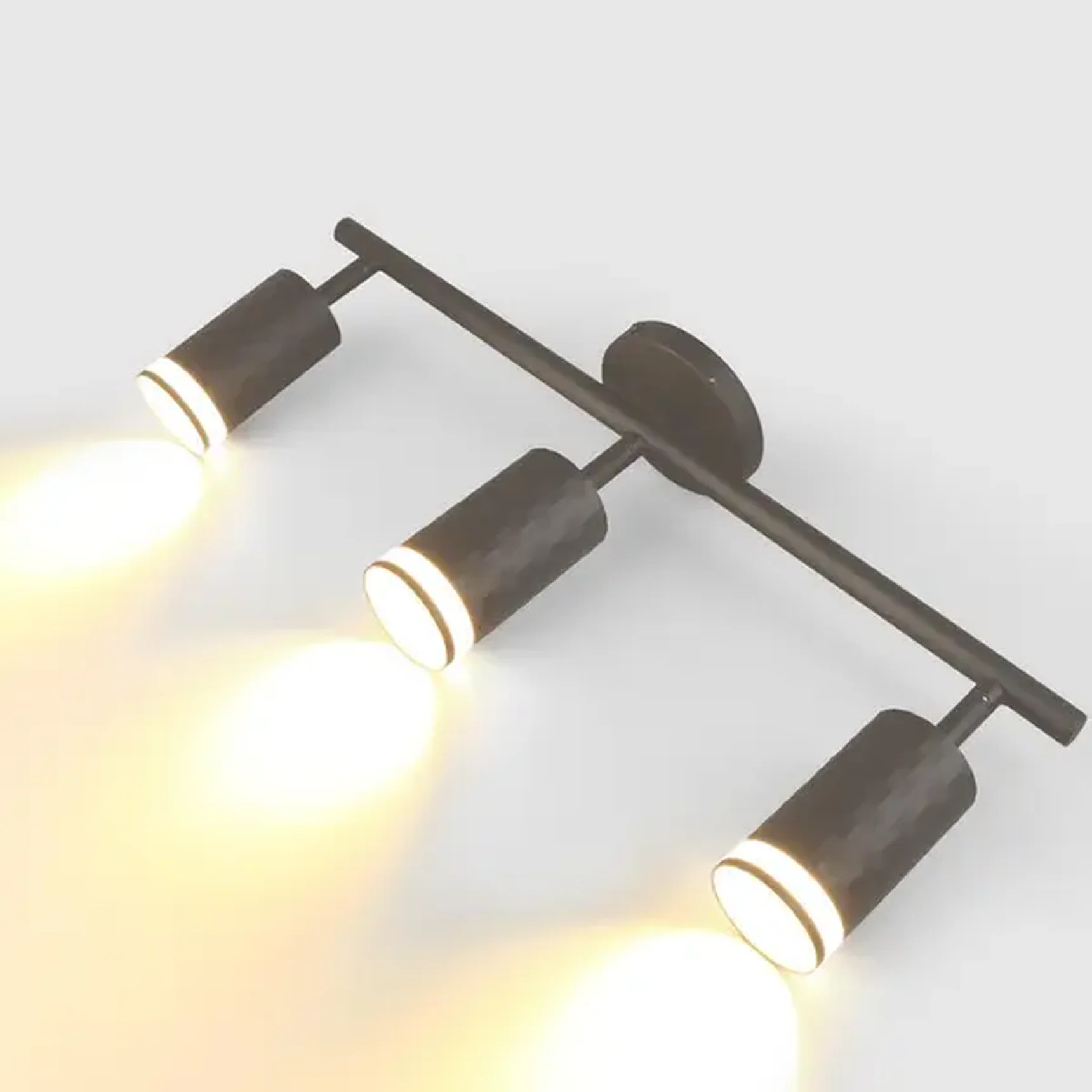 Спот на основании GWL-3GU10-M-IP20 Тройной Графит с боковым рассеивателем Кирпич