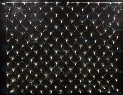 Светодиодная сетка 192 LED, 15 Ватт, IP54, для улицы и помещения, провод Прозрачный, Свечение: 8 режимов, RL-N2*1.5-T/WW