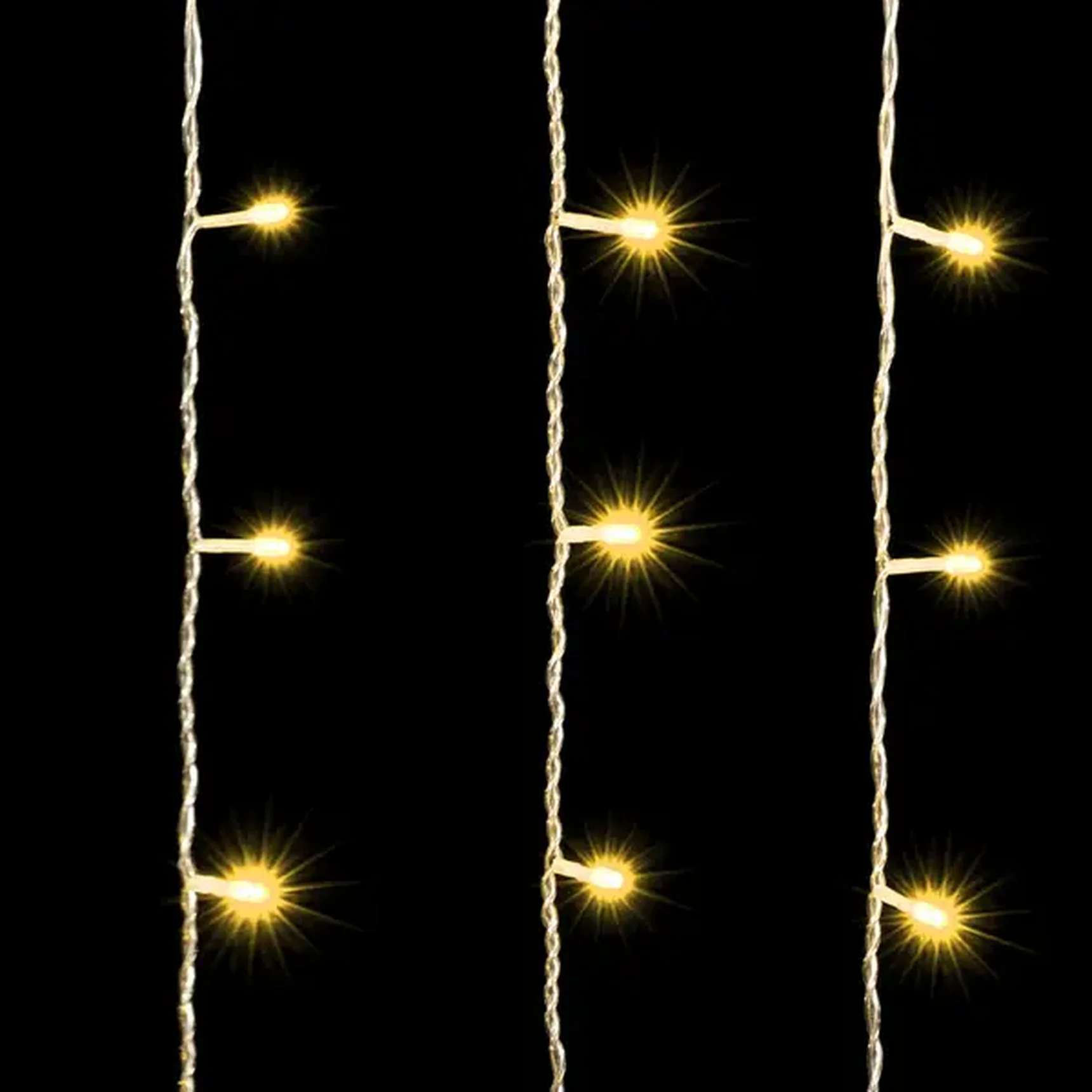 Гирлянда Занавес 2 x 2 м Тепло-Белый 220В, 400 LED, Провод Прозрачный ПВХ, IP54