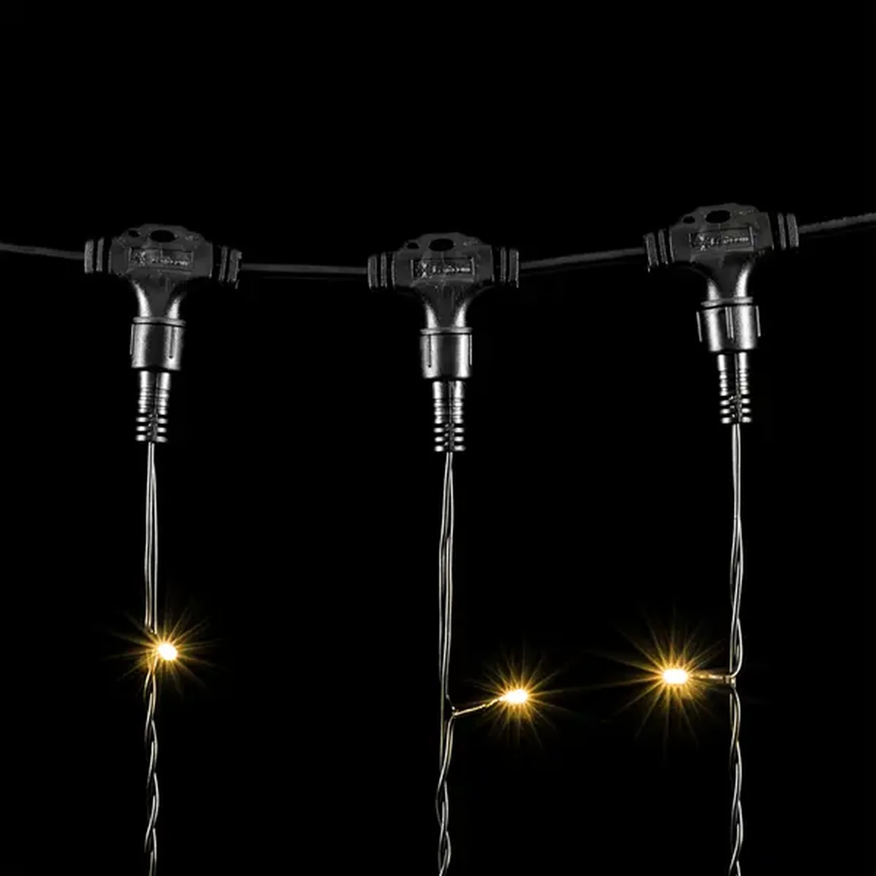 Гирлянда Занавес 1 x 6 м Тепло-Белый 220В, 600 LED, Провод Черный ПВХ, IP54