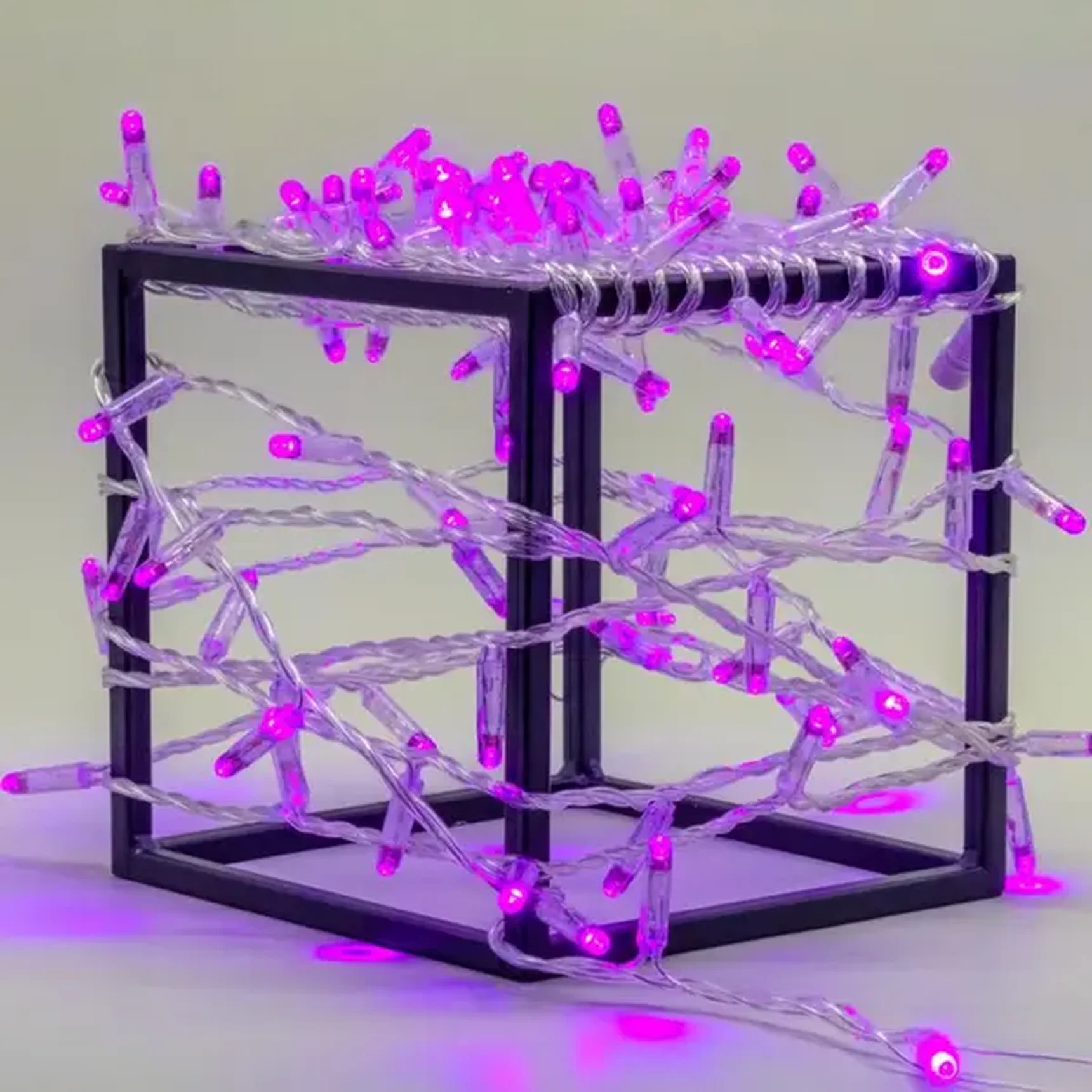 Гирлянда Нить с Колпачком 10м Фиолетовая 24В, 100 LED, Провод Прозрачный ПВХ, IP65