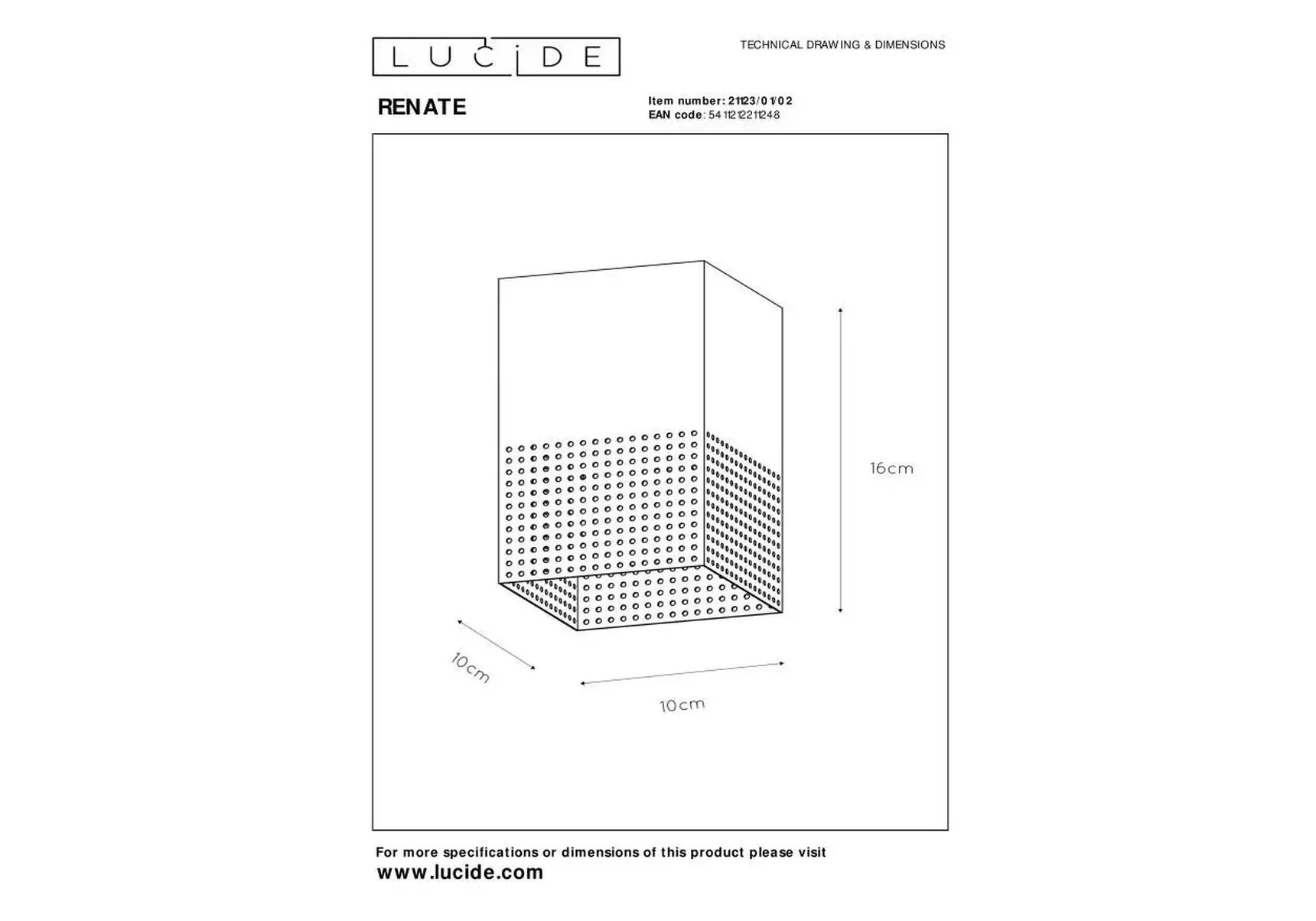 Потолочный светильник Lucide Renate 21123/01/02