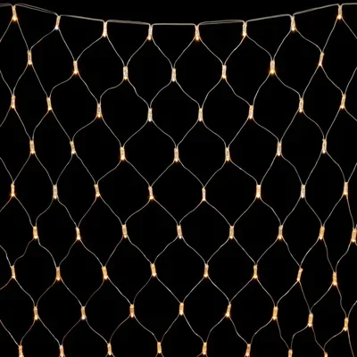 Светодиодная Сеть с Колпачком 2 x 2 м Тепло-Белая 220В, 256 LED, Провод Прозрачный ПВХ, IP65