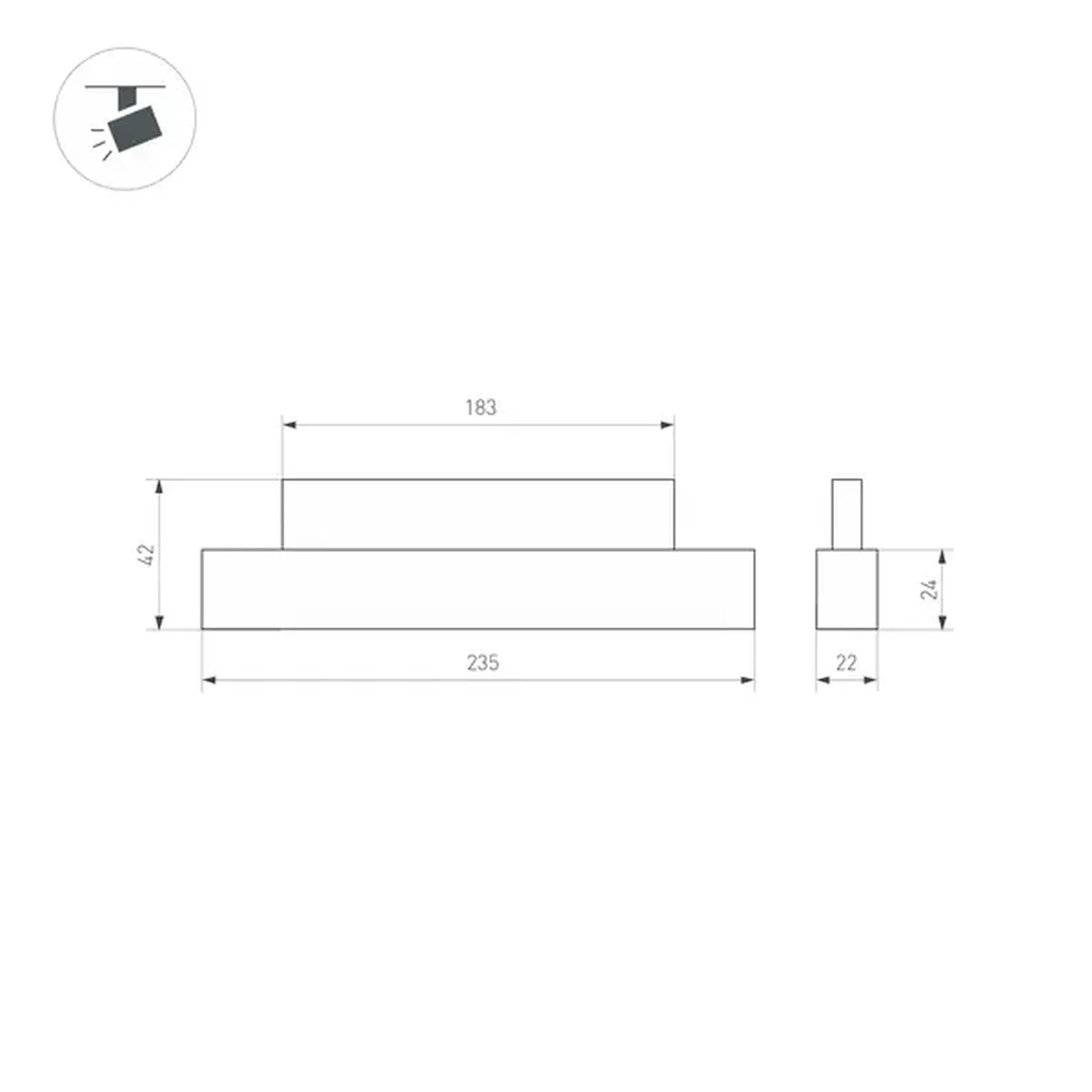 Светильник MAG-ORIENT-FLAT-L235-8W Warm3000 (WH, 80 deg, 48V, DALI) (Arlight, IP20 Металл, 5 лет)