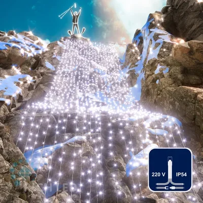 Светодиодный занавес (дождь) Rich LED 2*9 м, белый, прозрачный провод, RL-C2*9-T/W