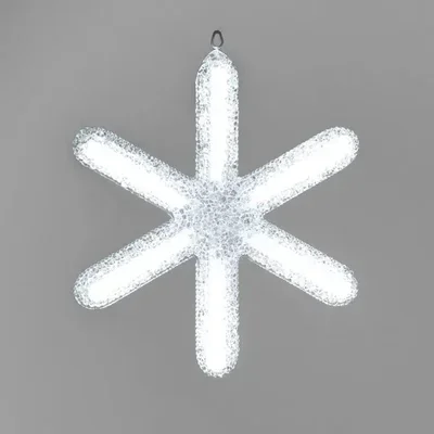 Светодиодная Снежинка "Московская" Ø0,3м, Акрил, Белая 24B, IP65