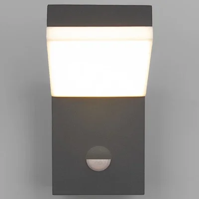 Уличный настенный светодиодный светильник Sensor IP54 (с датчиком движения) 1541 TECHNO LED серый