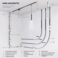Mini Magnetic Шинопровод накладной (черный) ?1200 мм 85183/00