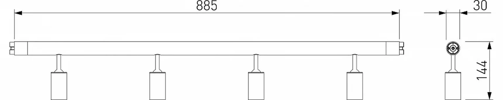 Module System Трековый светильник 18W 3000K (черный) 85177/01