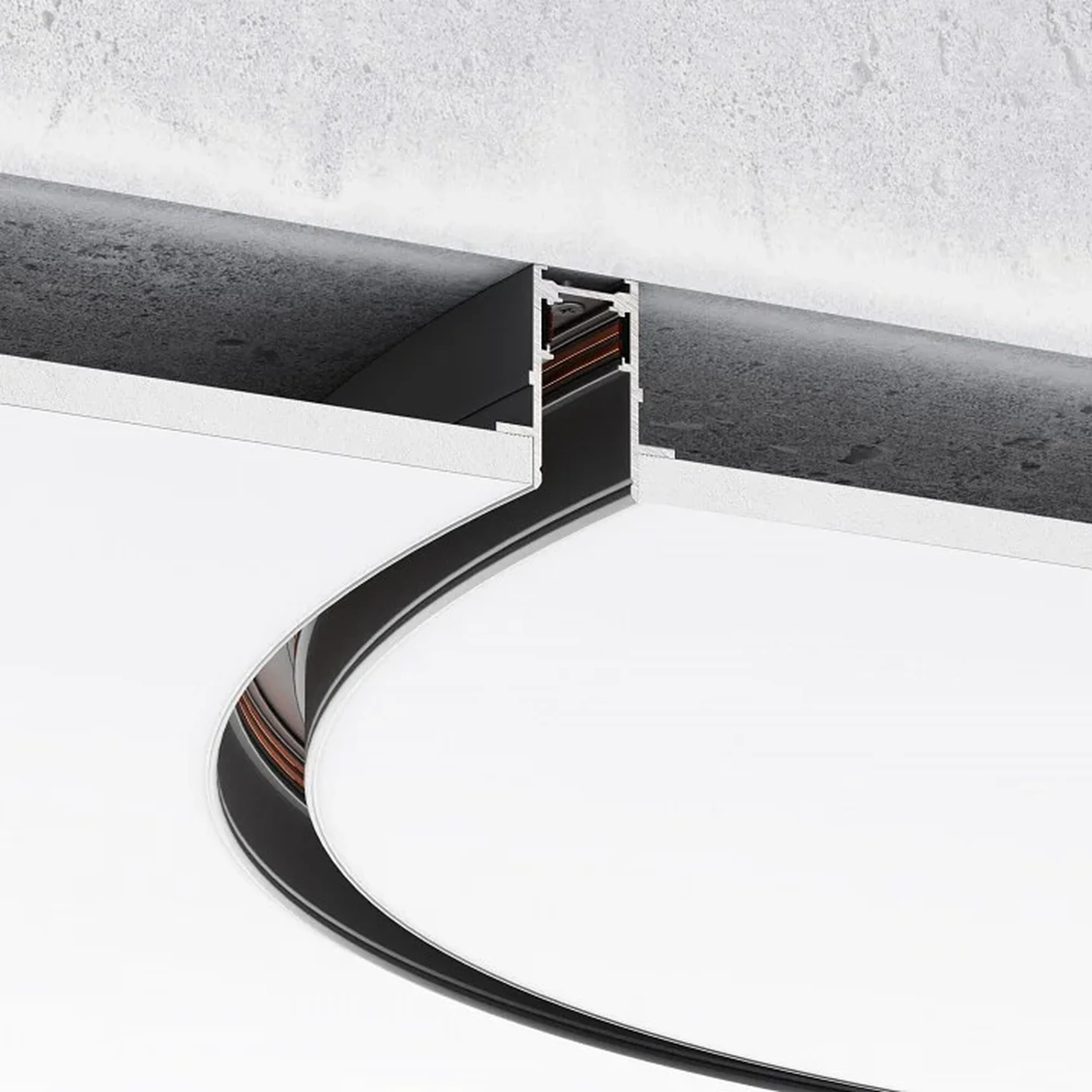 Slim Magnetic Встраиваемый радиусный шинопровод черный ? 800мм 85158/00