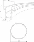 Slim Magnetic Встраиваемый радиусный шинопровод черный ? 800мм 85158/00