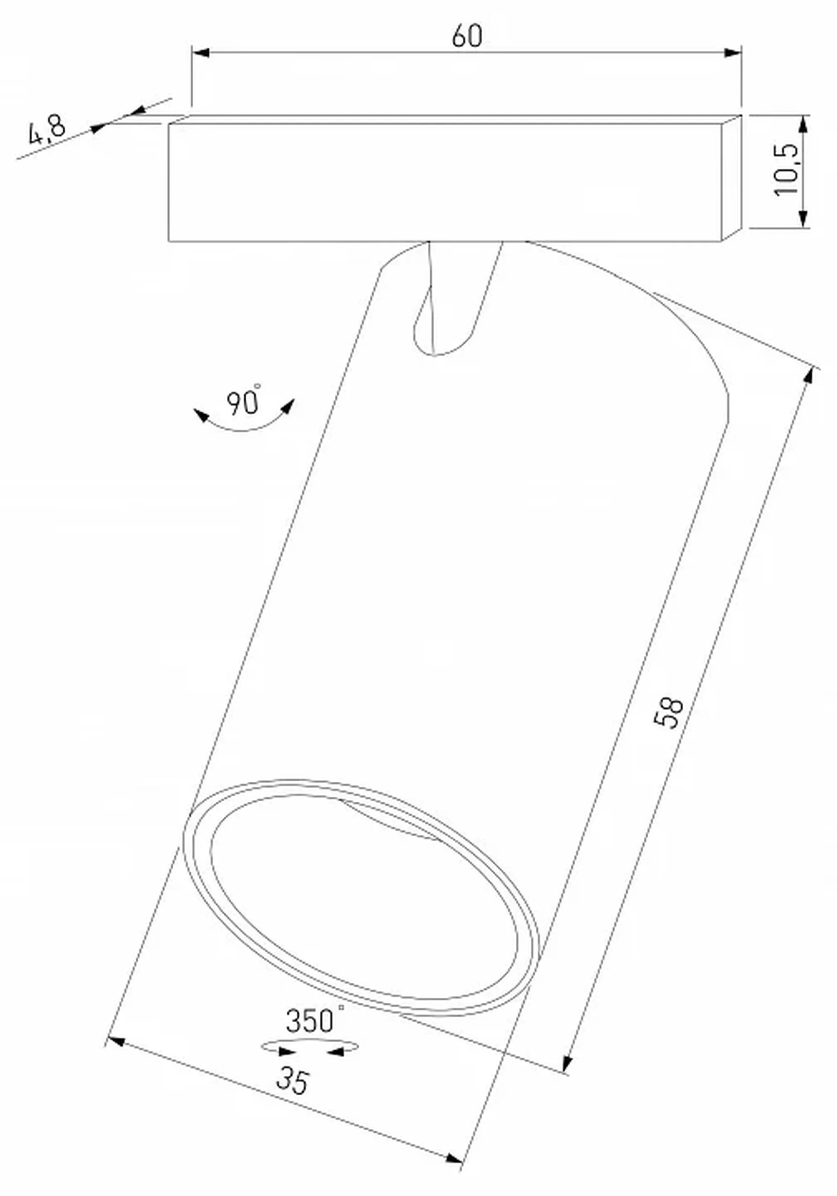 Mini Magnetic Трековый светильник 5W 3000K (белый/черный) 85201/01