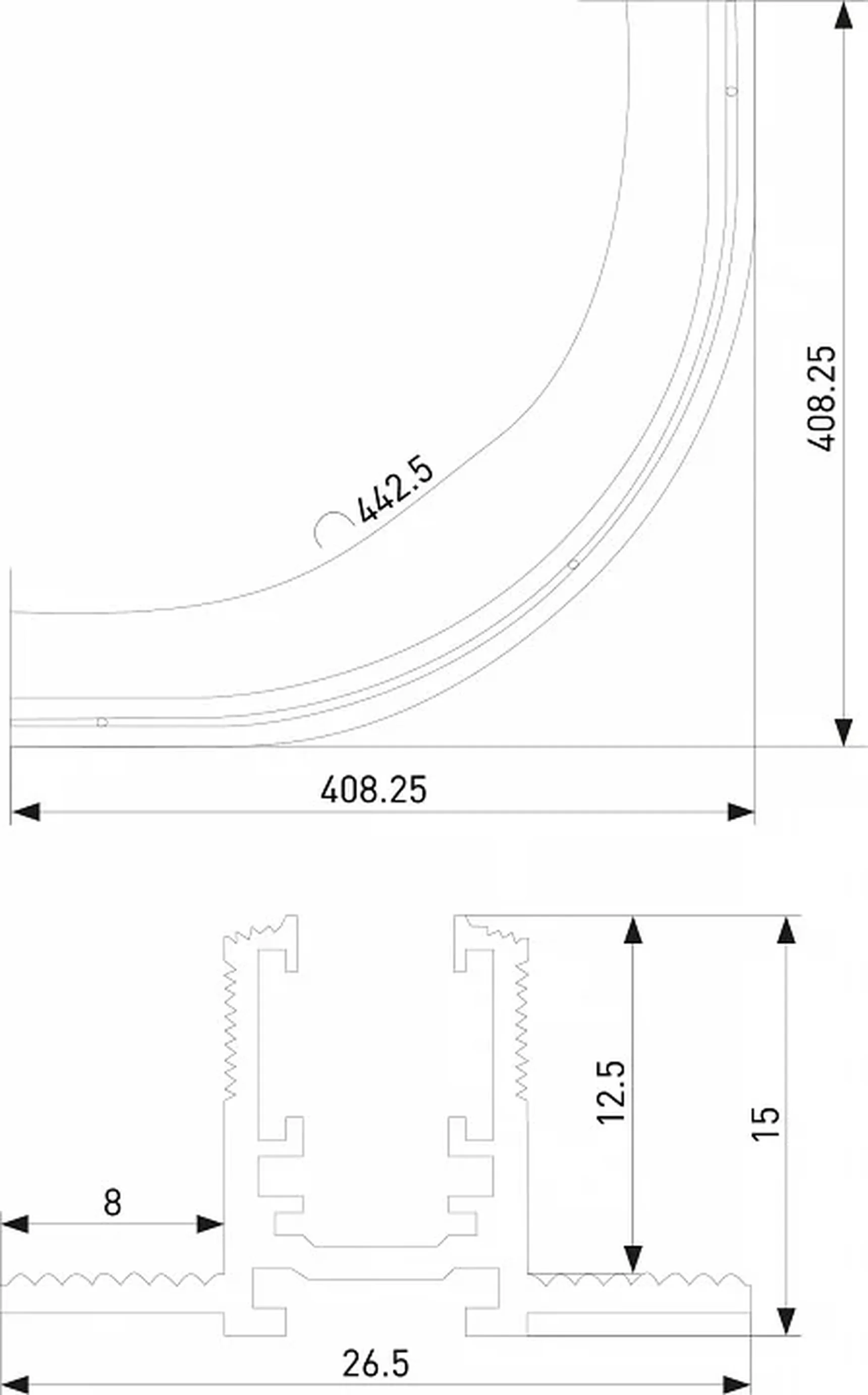 Mini Magnetic Шинопровод под ГКЛ 12,5 мм черный D600 85219/00