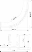 Mini Magnetic Шинопровод под ГКЛ 12,5мм черный D900 85220/00